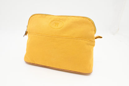 Hermes Bolide Pouch 25 In Yellow Canvas