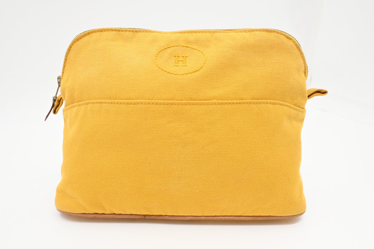 Hermes Bolide Pouch 25 In Yellow Canvas