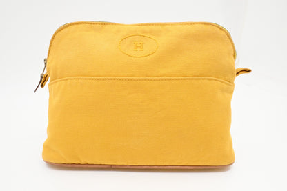 Hermes Bolide Pouch 25 In Yellow Canvas