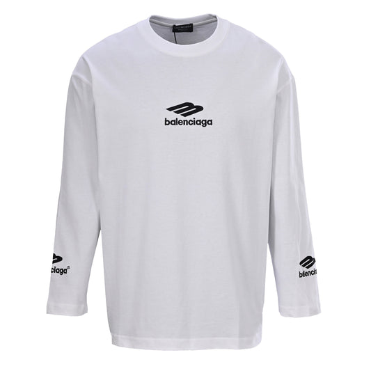 Balenciaga Large-Scale Logo Print Cotton Jersey Hoodie