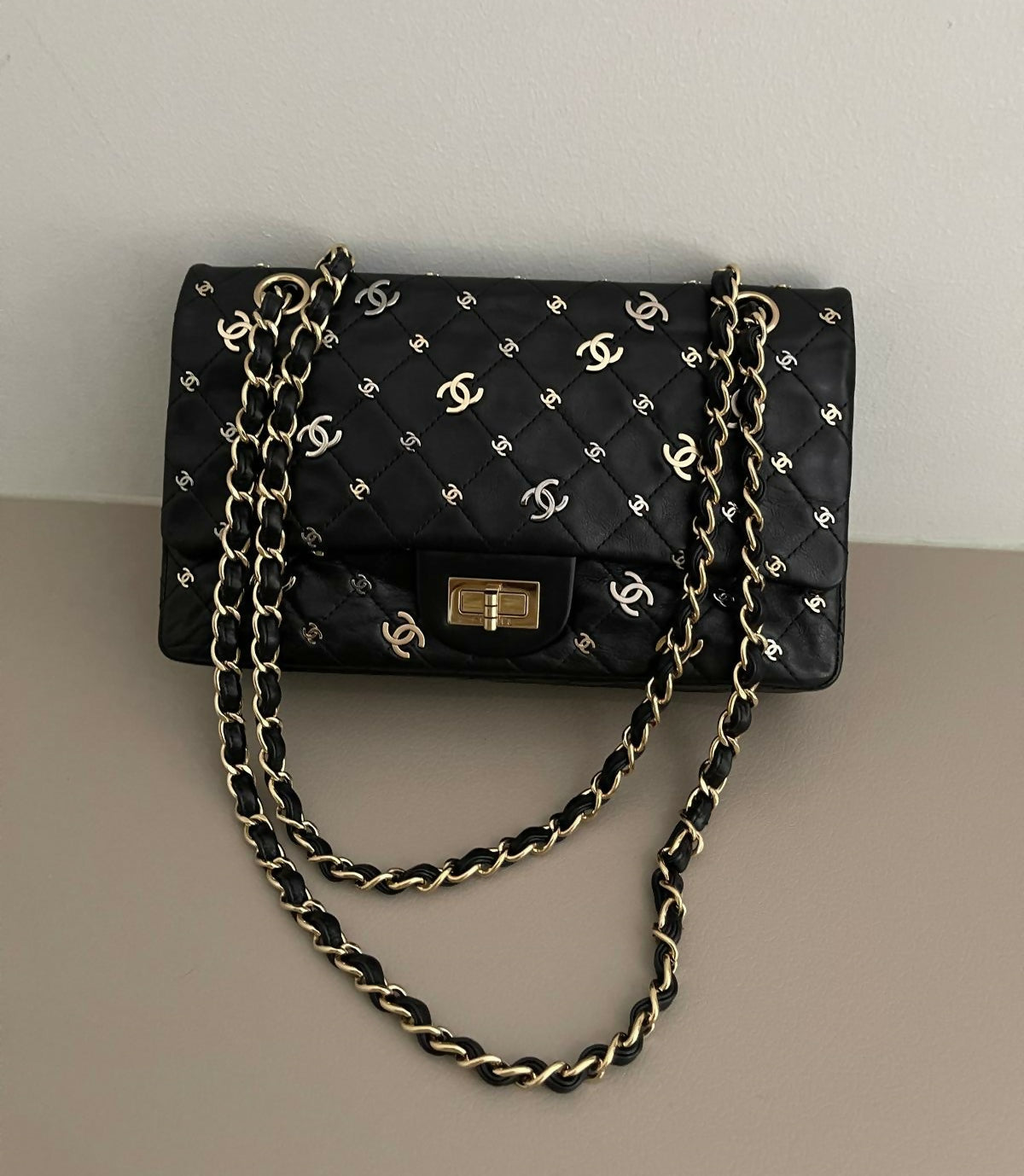 Chanel Medium 2 55 Reissue Punk Cc Charm Flap Bag Rovelle Bags