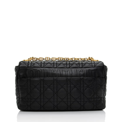Dior Cannage Calfskin Caro Large Shoulder Bag (SHF-NckJ9e) Rovelle Bags