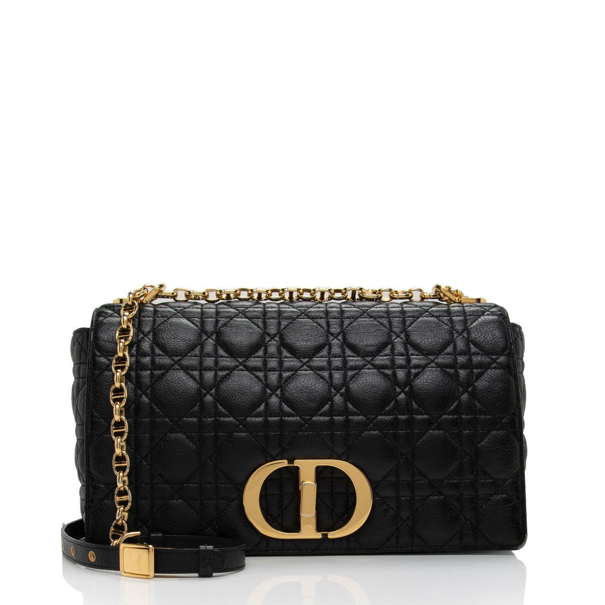 Dior Cannage Calfskin Caro Large Shoulder Bag (SHF-NckJ9e) Rovelle Bags