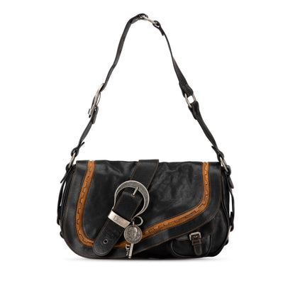 Dior Calfskin Gaucho Double Saddle Shoulder Bag (SHG-XIEEW1) Rovelle Bags