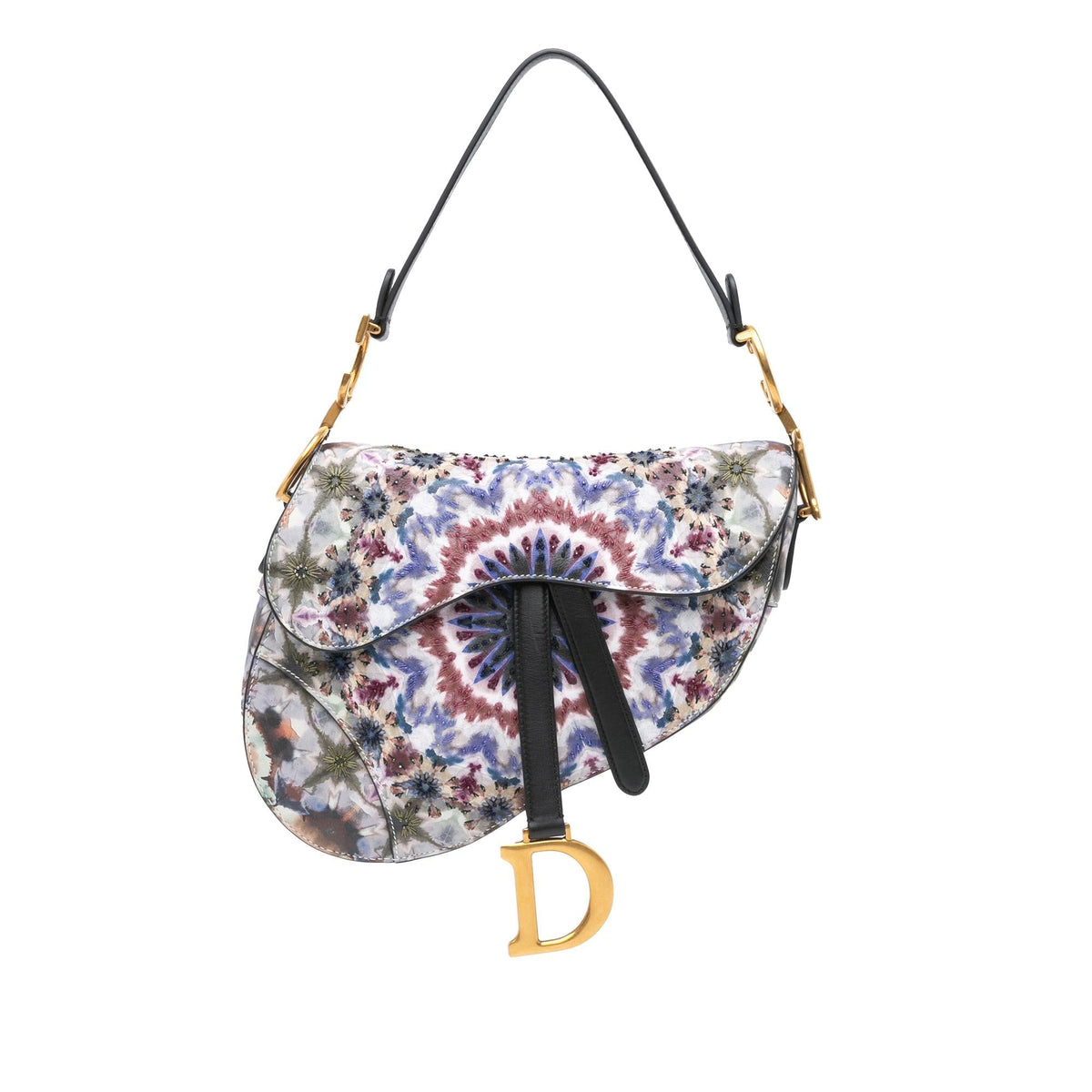 Dior Calfskin Kaleidiorscopic Embroidered Saddle Bag Rovelle Bags