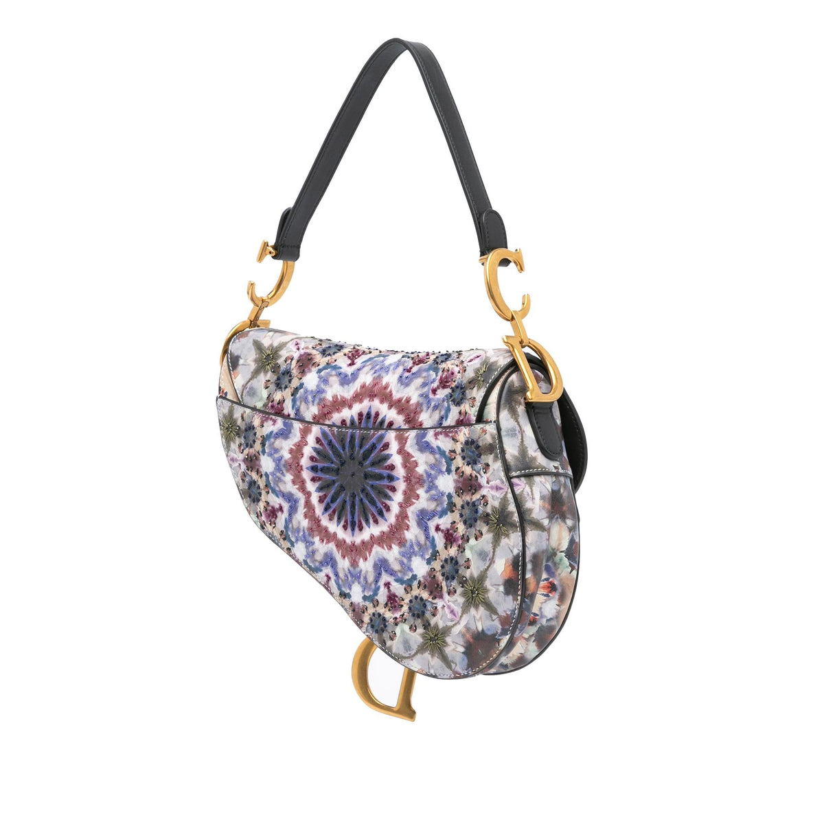 Dior Calfskin Kaleidiorscopic Embroidered Saddle Bag Rovelle Bags