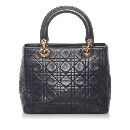 Dior Cannage Dior Lambskin Leather Handbag (SHG-31012) Rovelle Bags