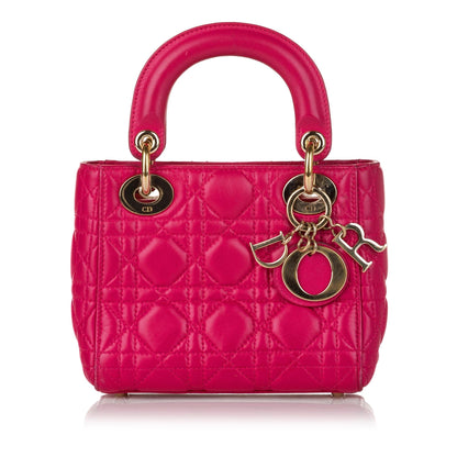 Dior Cannage Dior Lambskin Leather Satchel (SHG-32440) Rovelle Bags