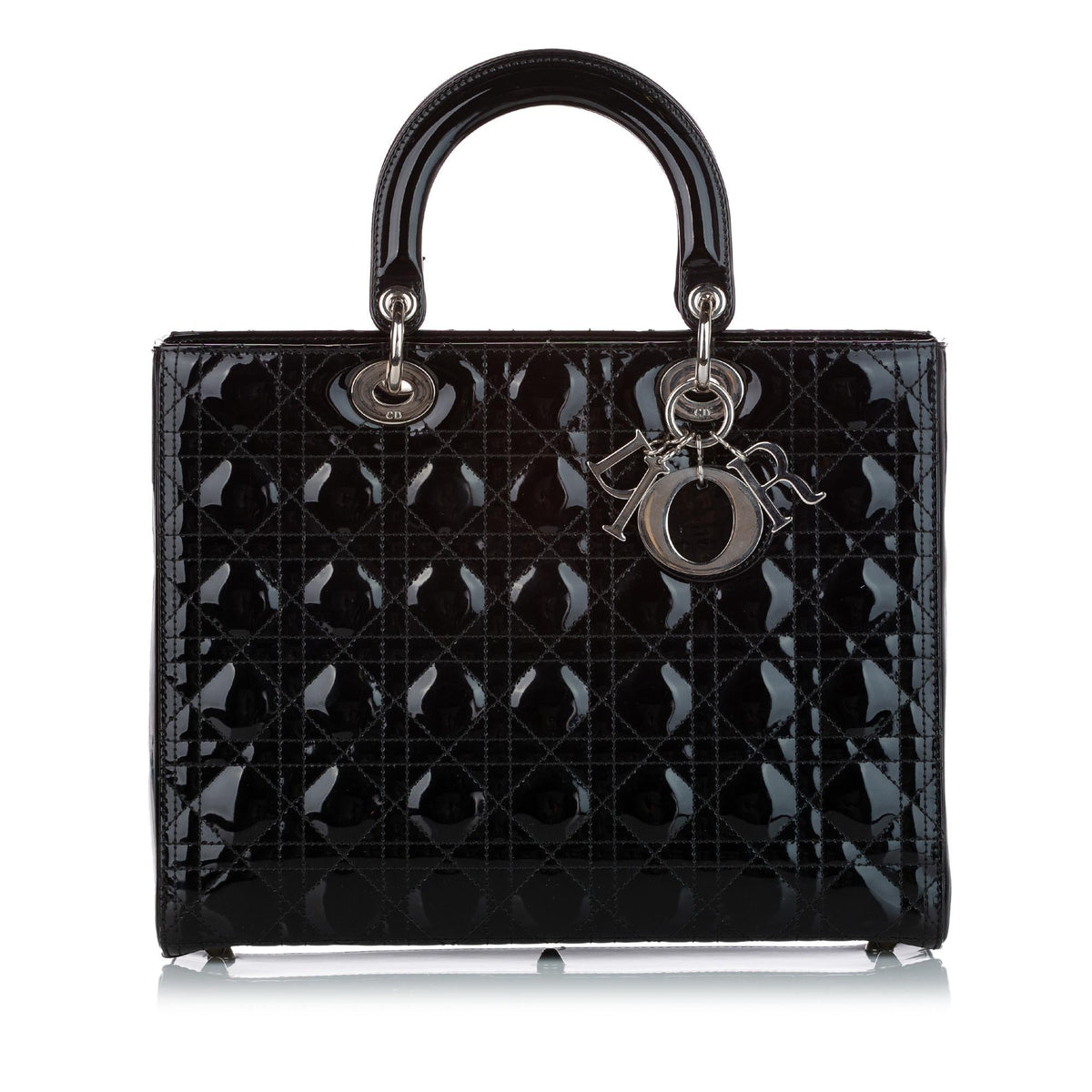 Dior Cannage Dior Patent Leather Satchel (SHG-27939) Rovelle Bags