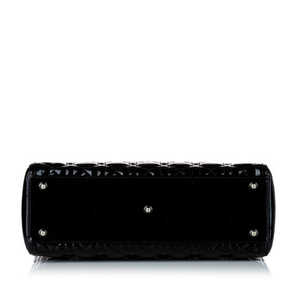 Dior Cannage Dior Patent Leather Satchel (SHG-29201) Rovelle Bags