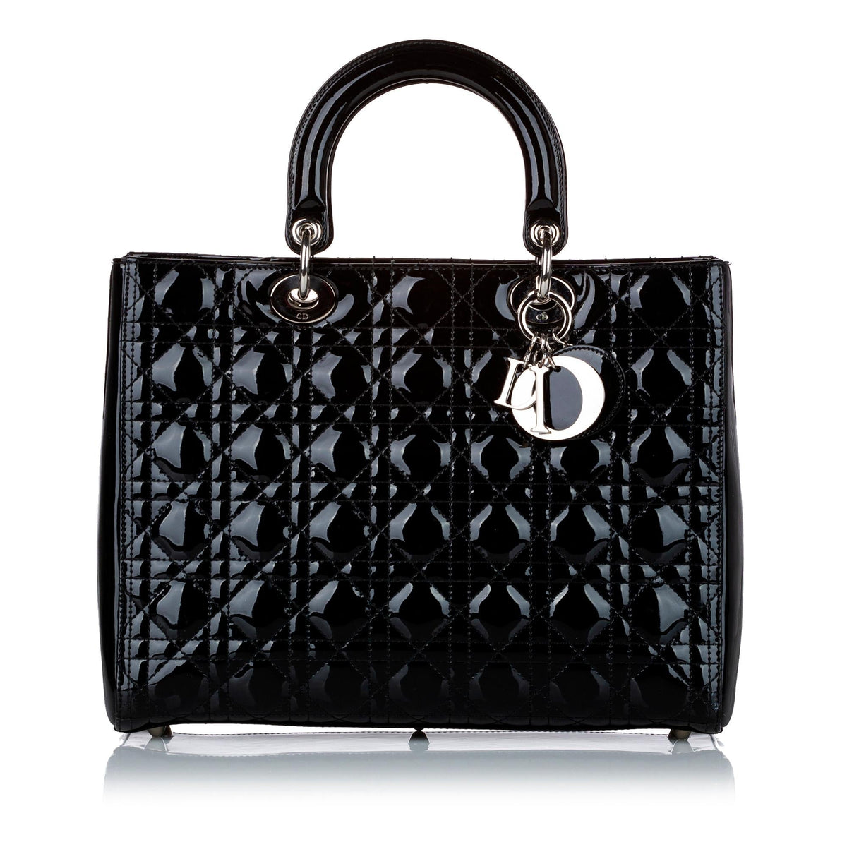 Dior Cannage Dior Patent Leather Satchel (SHG-29201) Rovelle Bags