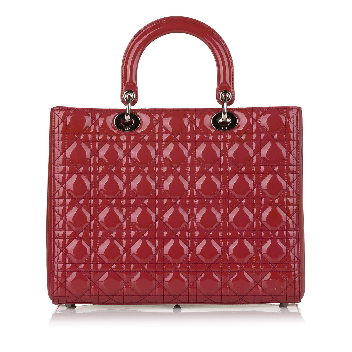 Dior Cannage Dior Patent Leather Satchel (SHG-34555) Rovelle Bags