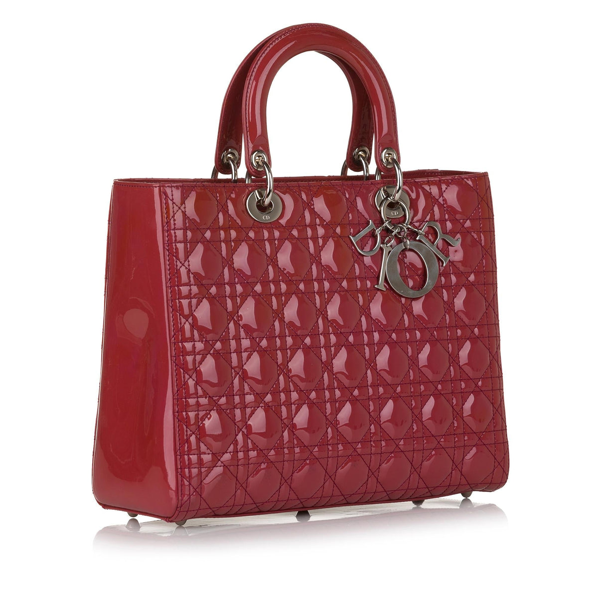 Dior Cannage Dior Patent Leather Satchel (SHG-34555) Rovelle Bags