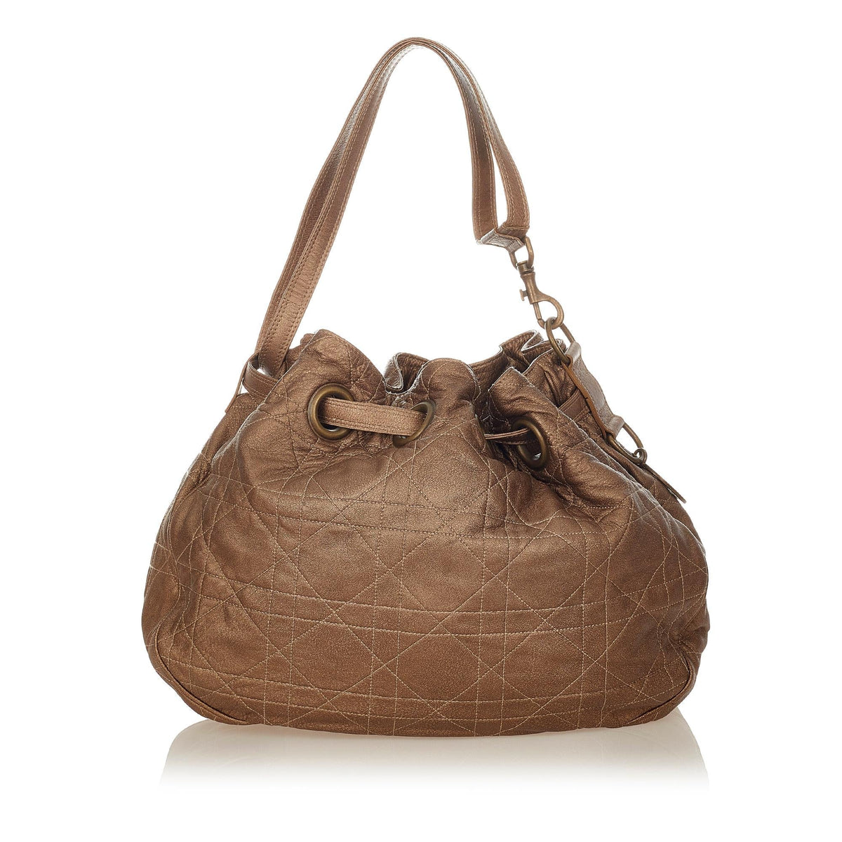 Dior Cannage Leather Bucket Bag (SHG-24774) Rovelle Bags