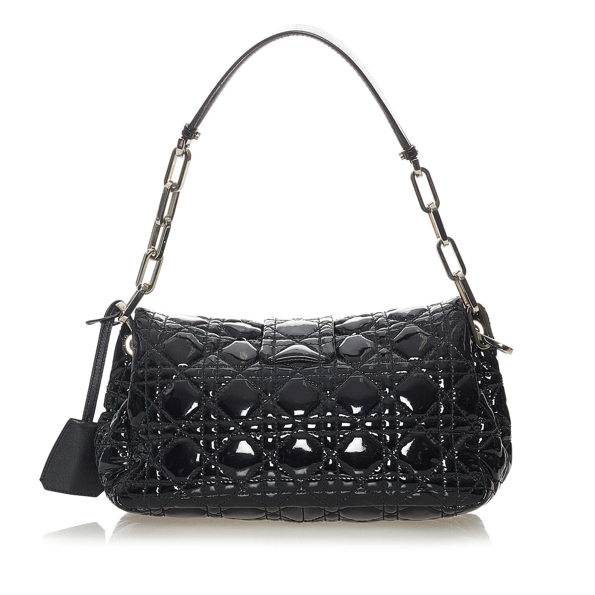 Dior Cannage New Lock Patent Leather Flap Bag (SHG-28168) Rovelle Bags