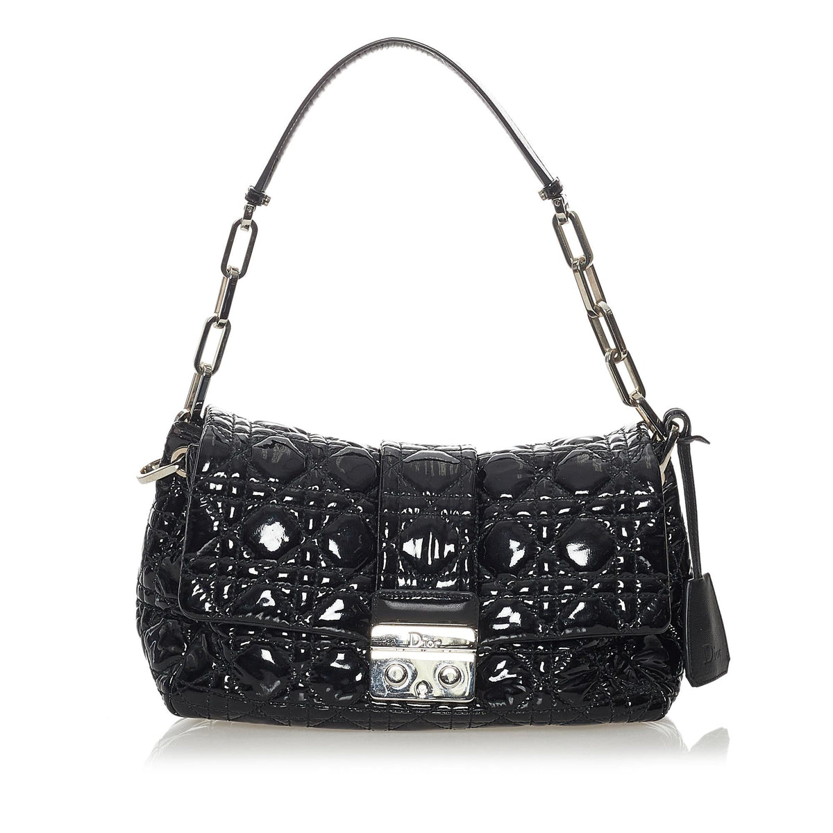 Dior Cannage New Lock Patent Leather Flap Bag (SHG-28168) Rovelle Bags