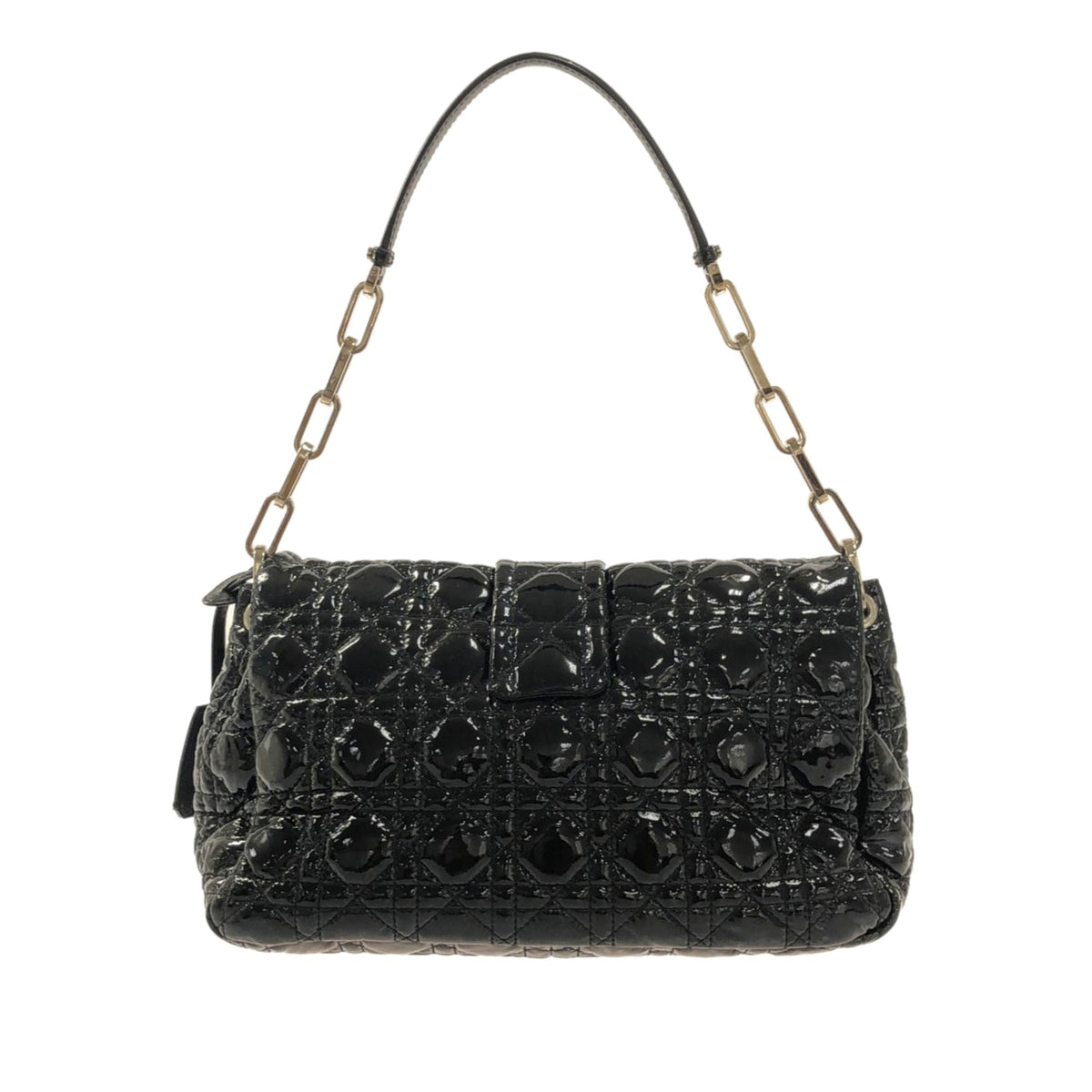 Dior Cannage New Lock Patent Leather Flap Bag (SHG-X1xDnR) Rovelle Bags