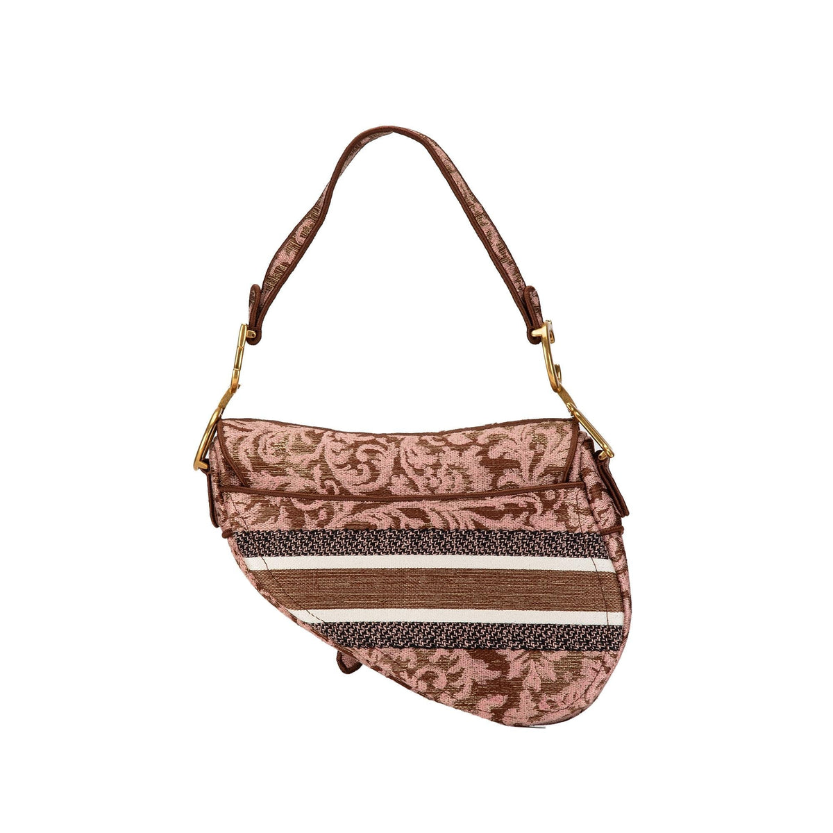 Dior Canvas Embroidered Brocart Saddle Bag (SHG-iyq68f) Rovelle Bags