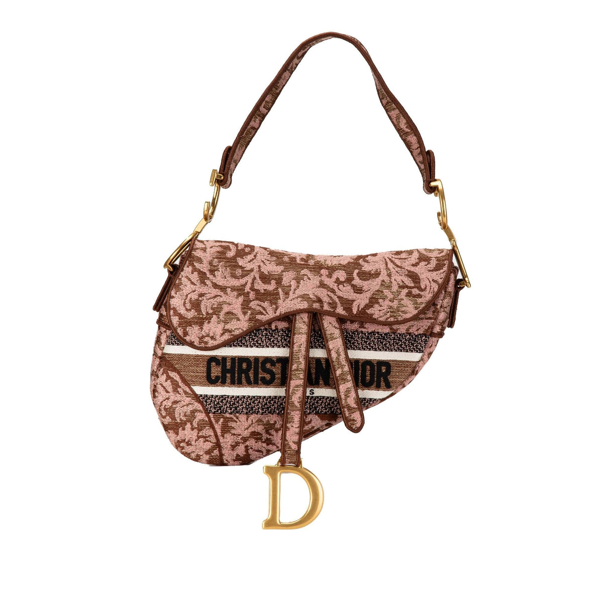 Dior Canvas Embroidered Brocart Saddle Bag (SHG-iyq68f) Rovelle Bags