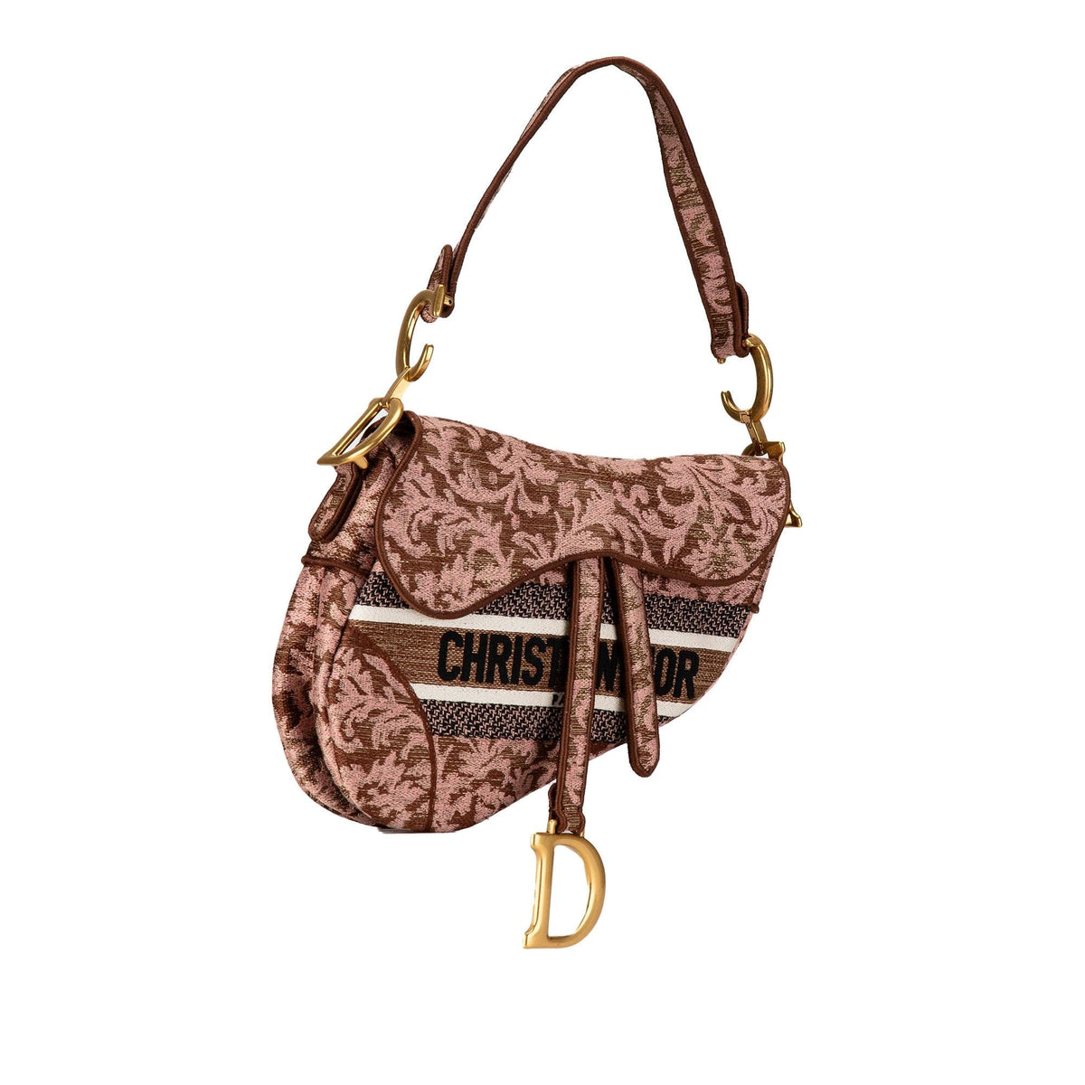 Dior Canvas Embroidered Brocart Saddle Bag (SHG-iyq68f) Rovelle Bags