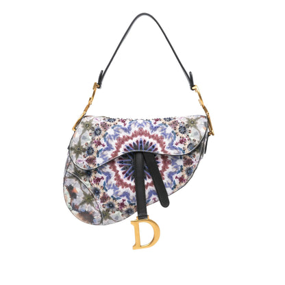 Dior Canvas Embroidered Kaleidiorscopic Saddle Bag Rovelle Bags