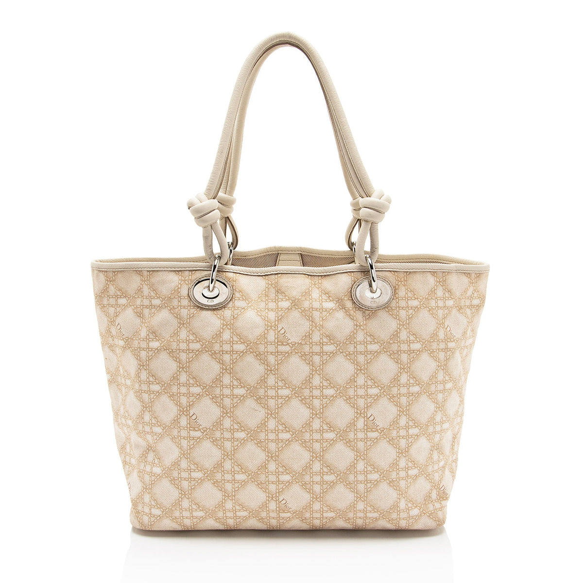Dior Canvas Knot Cherie Shopping Tote (SHF-87QxeJ) Rovelle Bags