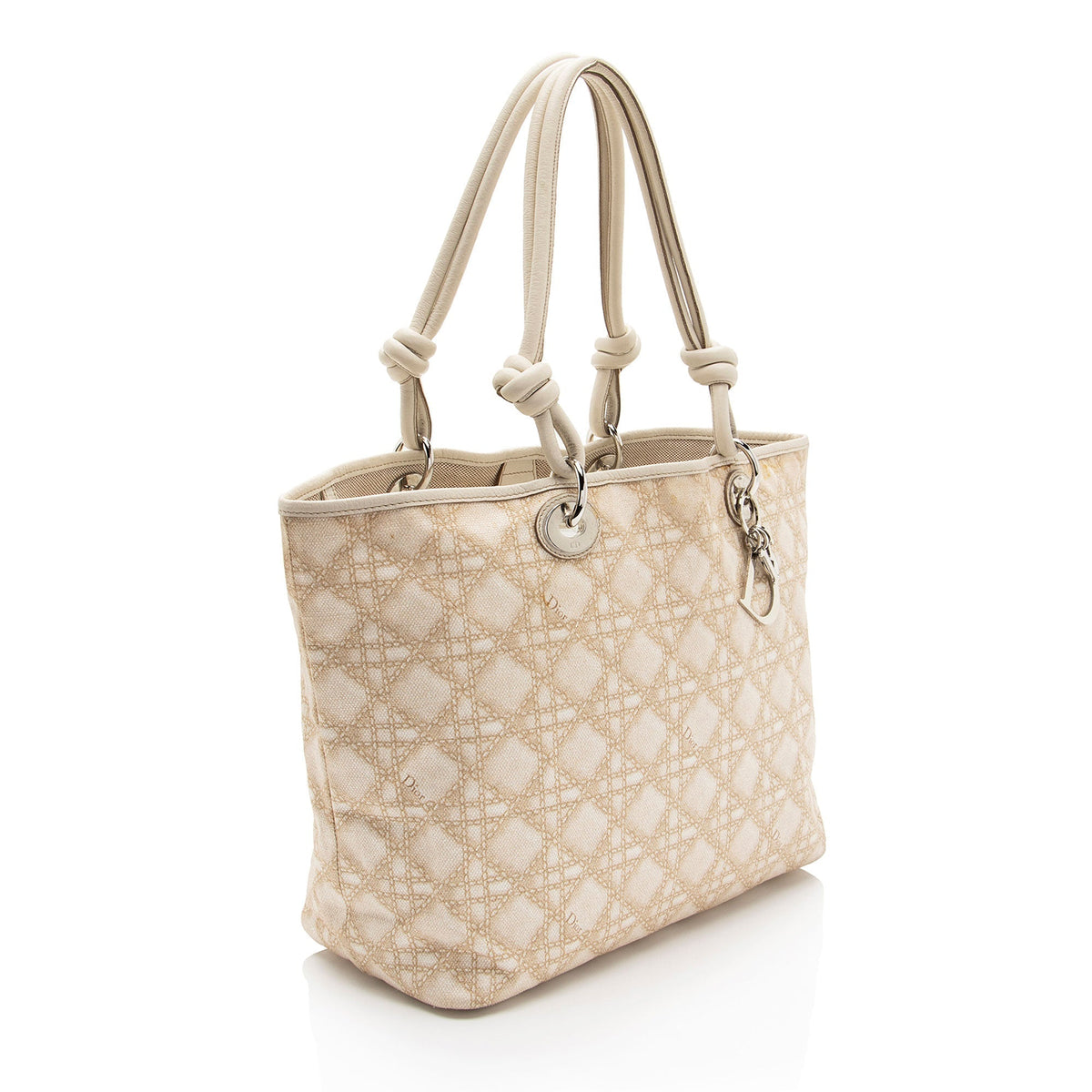 Dior Canvas Knot Cherie Shopping Tote (SHF-87QxeJ) Rovelle Bags