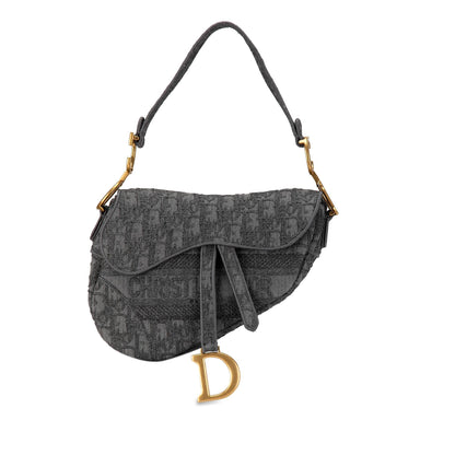 Dior Classic Oblique Embroidered Canvas Saddle Bag (SHG-4UByc7) Rovelle Bags