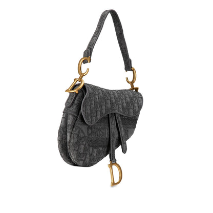Dior Classic Oblique Embroidered Canvas Saddle Bag (SHG-4UByc7) Rovelle Bags