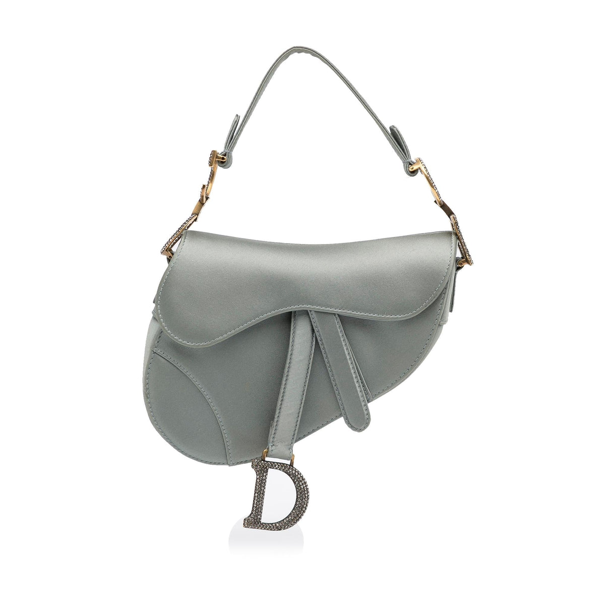 Dior Crystal Embellished Satin Saddle Bag (SHG-FnQ7MS) Rovelle Bags