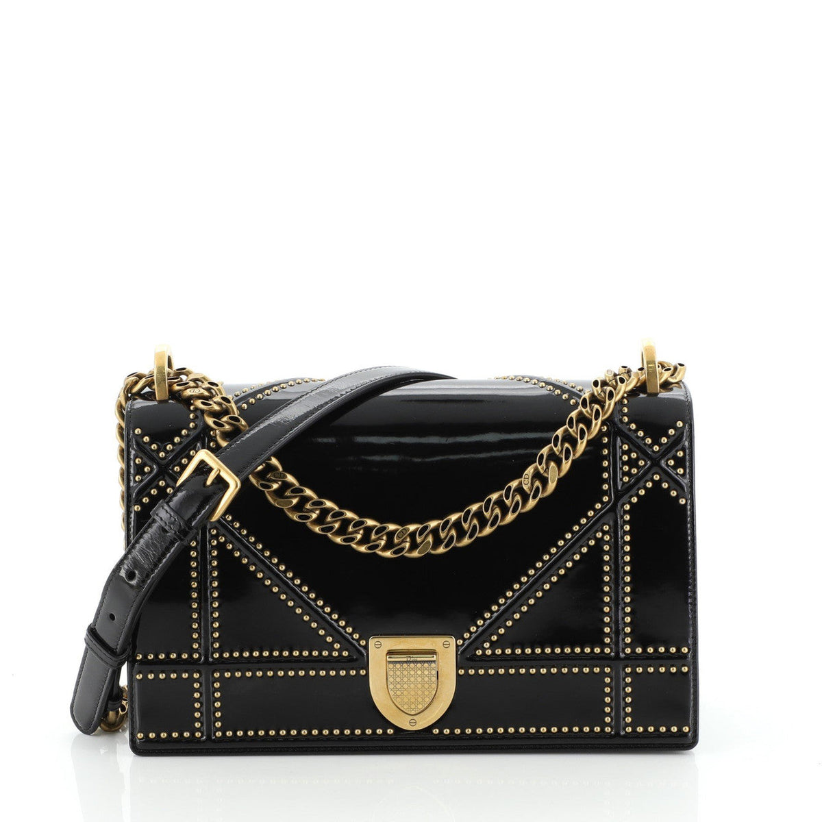 Dior Diorama Medium Studded Flap Bag Rovelle Bags