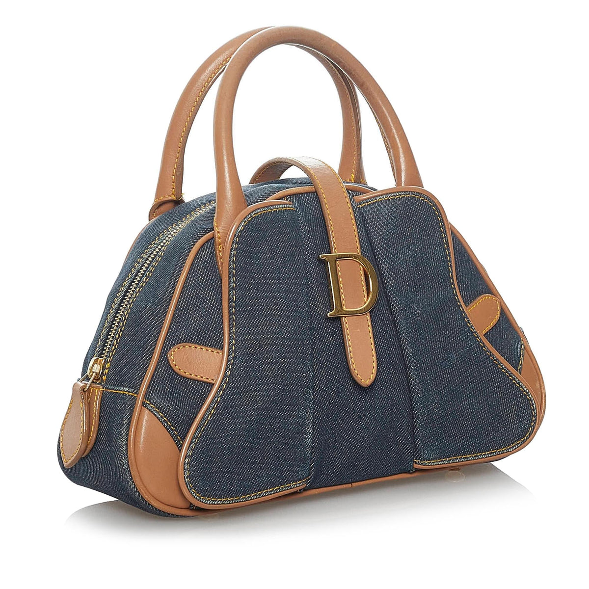 Dior Double Saddle Denim Dome Bag (SHG-35817) Rovelle Bags
