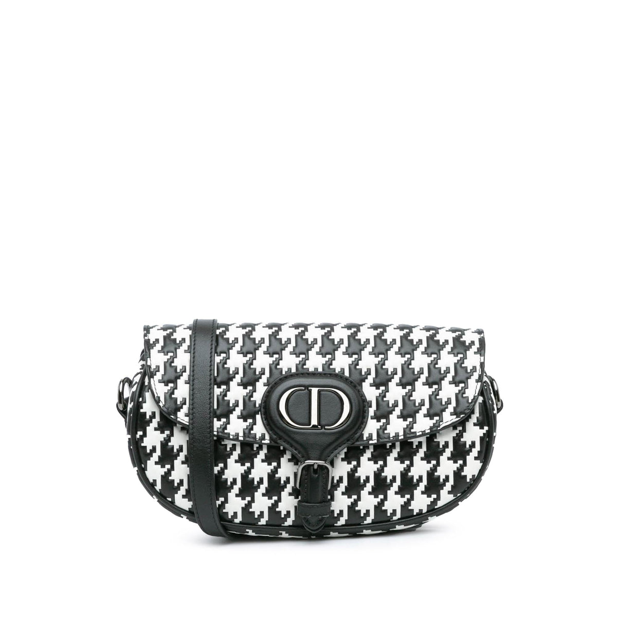 Dior Embossed Calfskin Houndstooth Bobby East West Crossbody Rovelle Bags