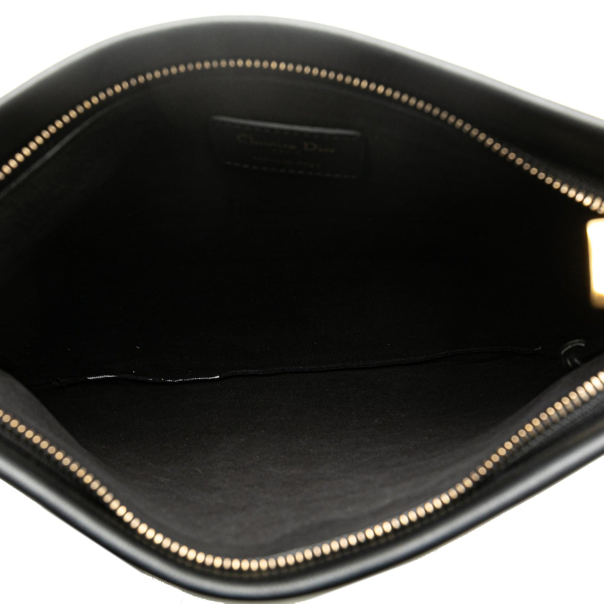Dior Embossed Calfskin Logo Zip Clutch Rovelle Bags