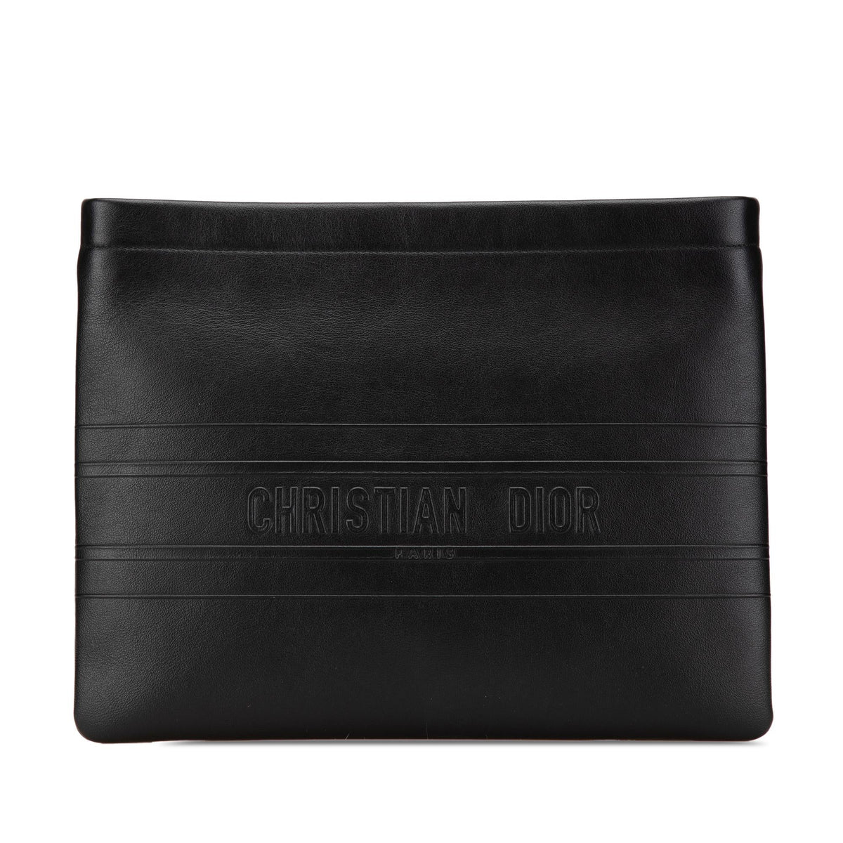 Dior Embossed Calfskin Logo Zip Clutch Rovelle Bags