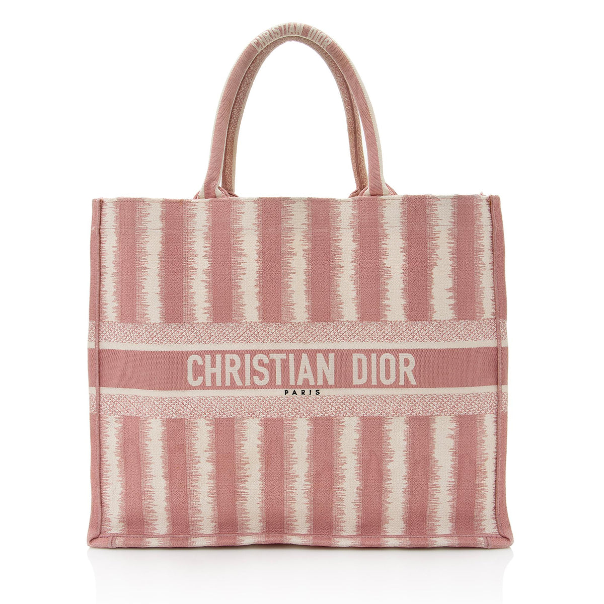Dior Embroidered Striped Book Tote (SHF-22484) Rovelle Bags