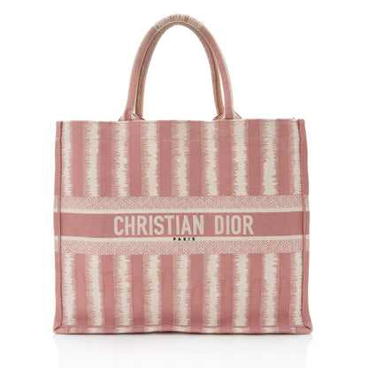 Dior Embroidered Striped Book Tote (SHF-22484) Rovelle Bags