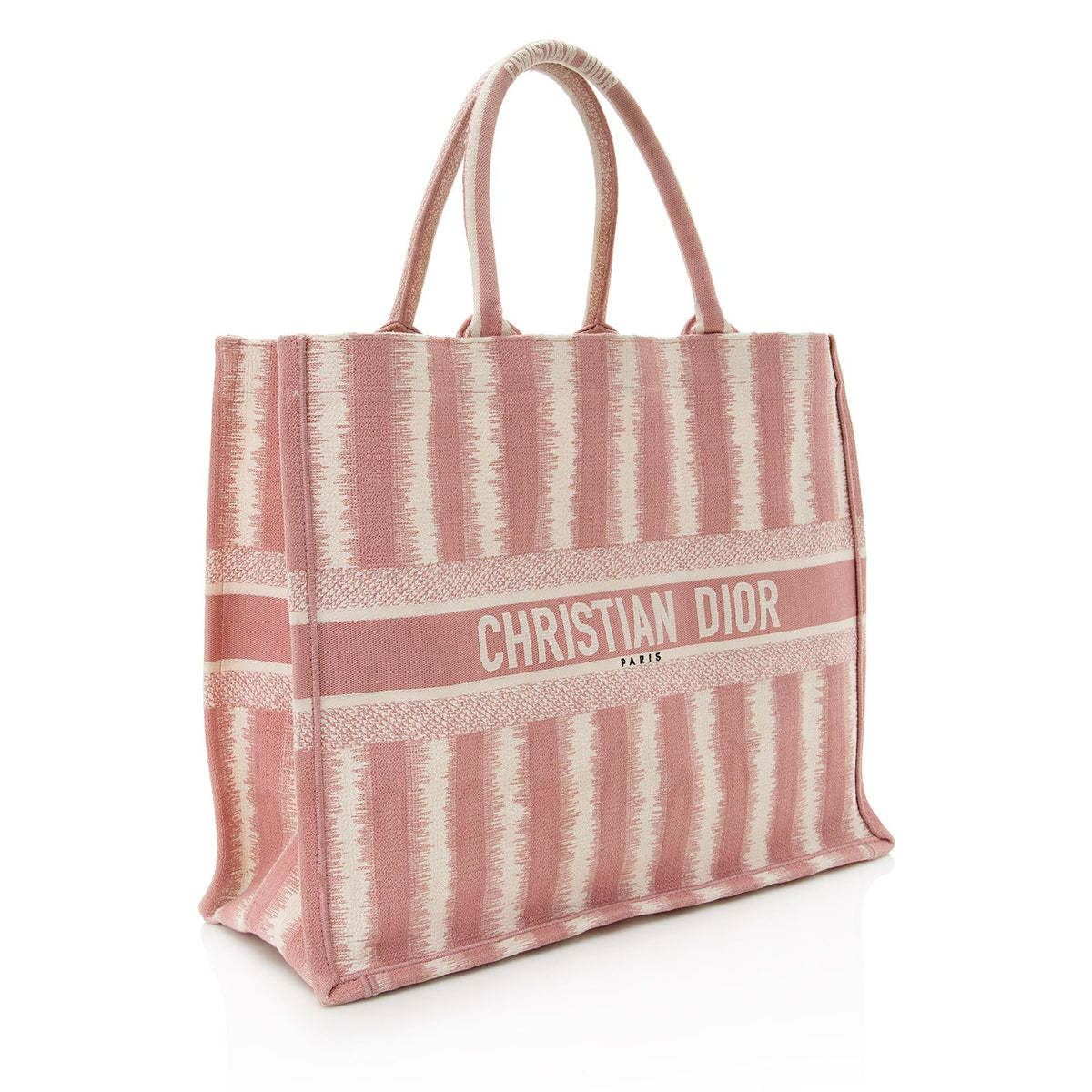 Dior Embroidered Striped Book Tote (SHF-22484) Rovelle Bags