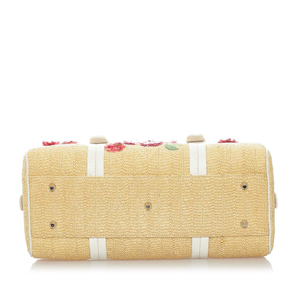 Dior Floral Raffia Handbag (SHG-33577) Rovelle Bags