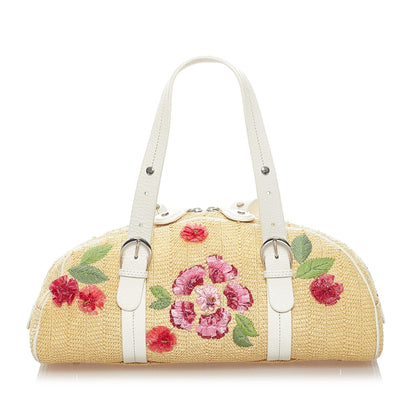 Dior Floral Raffia Handbag (SHG-33577) Rovelle Bags
