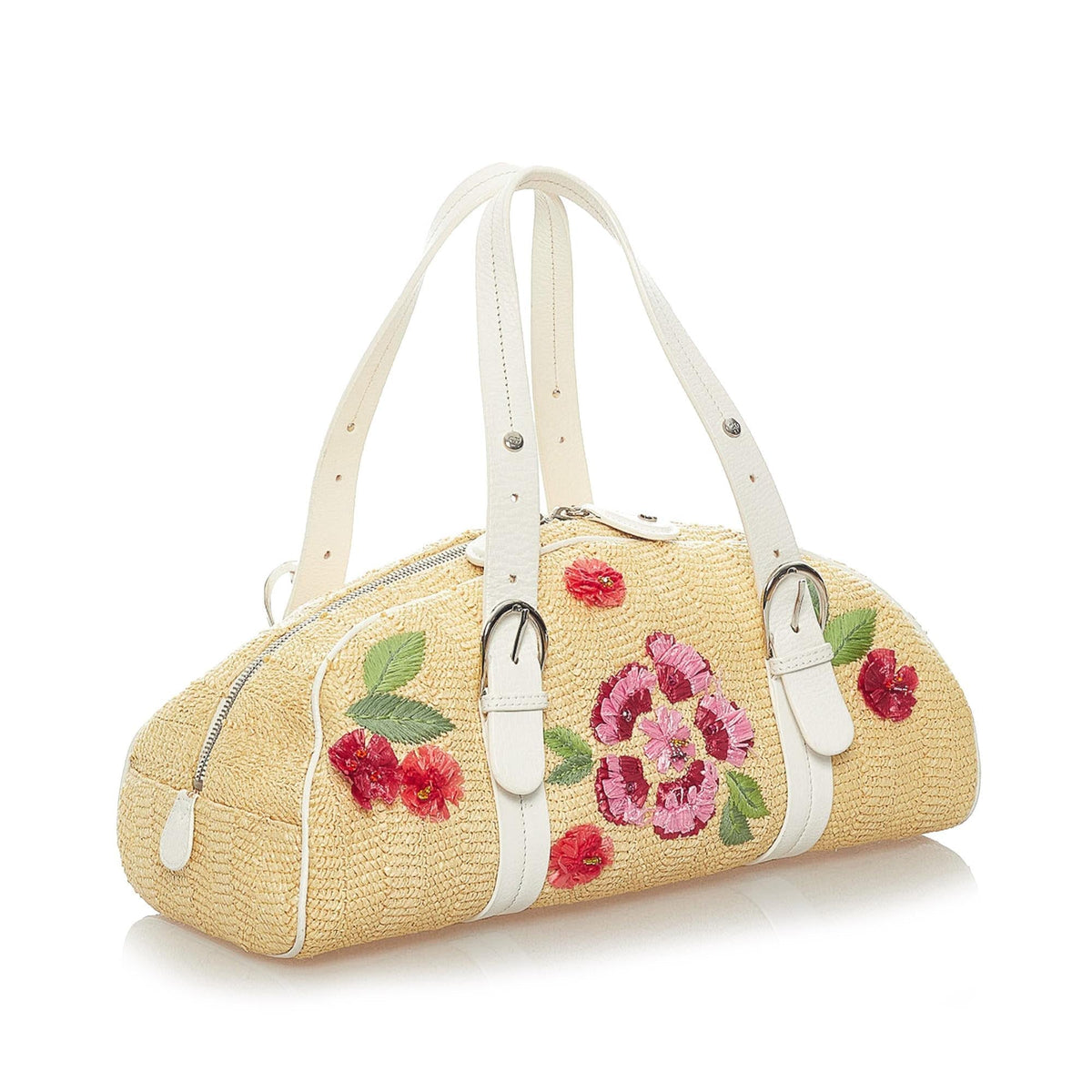 Dior Floral Raffia Handbag (SHG-33577) Rovelle Bags