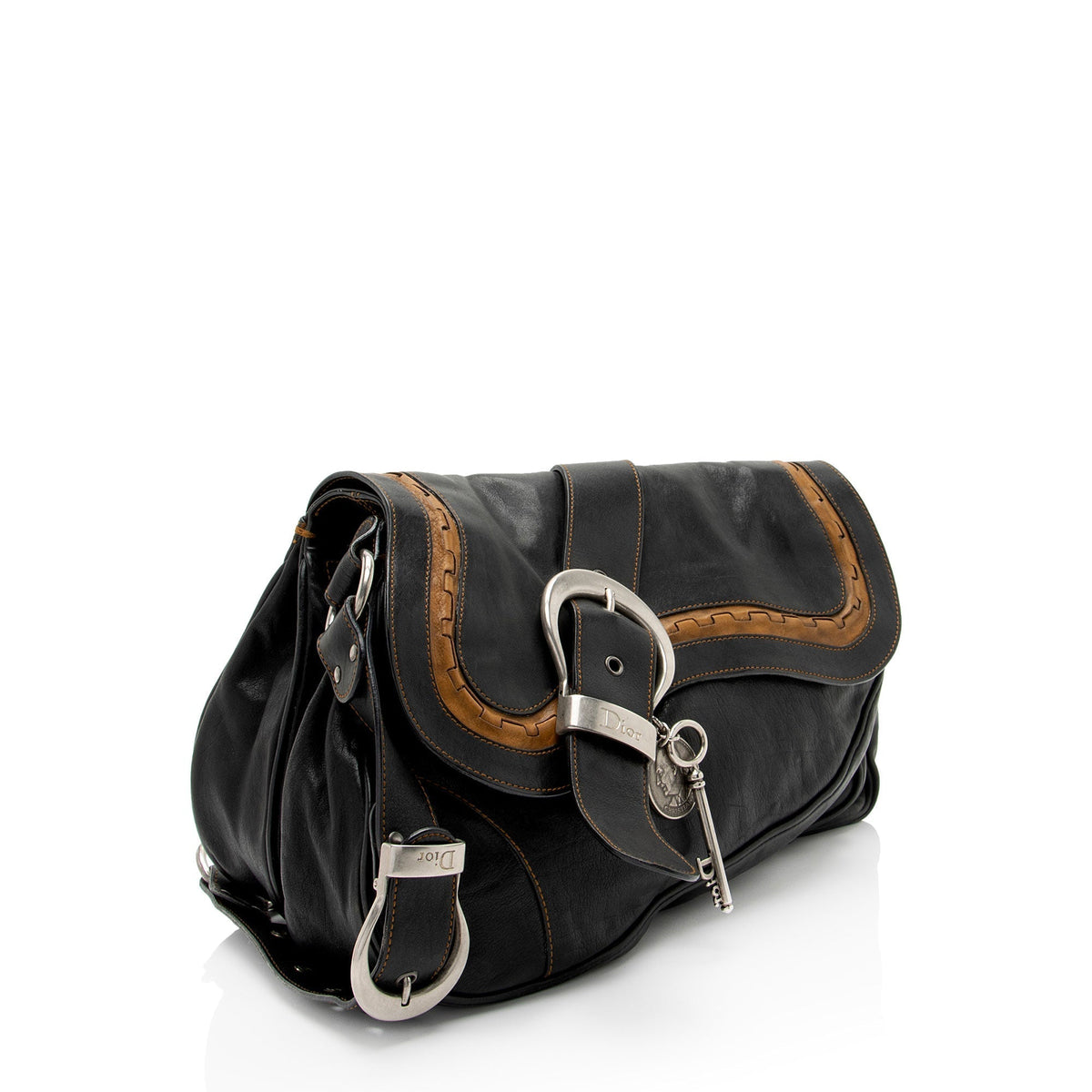 Dior Leather Gaucho Double Saddle Shoulder Bag (SHF-e3nNRE) Rovelle Bags