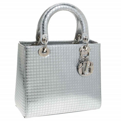 Christian Dior Lady Dior Bag Micro Cannage Metallic Calfskin Medium Rovelle Bags