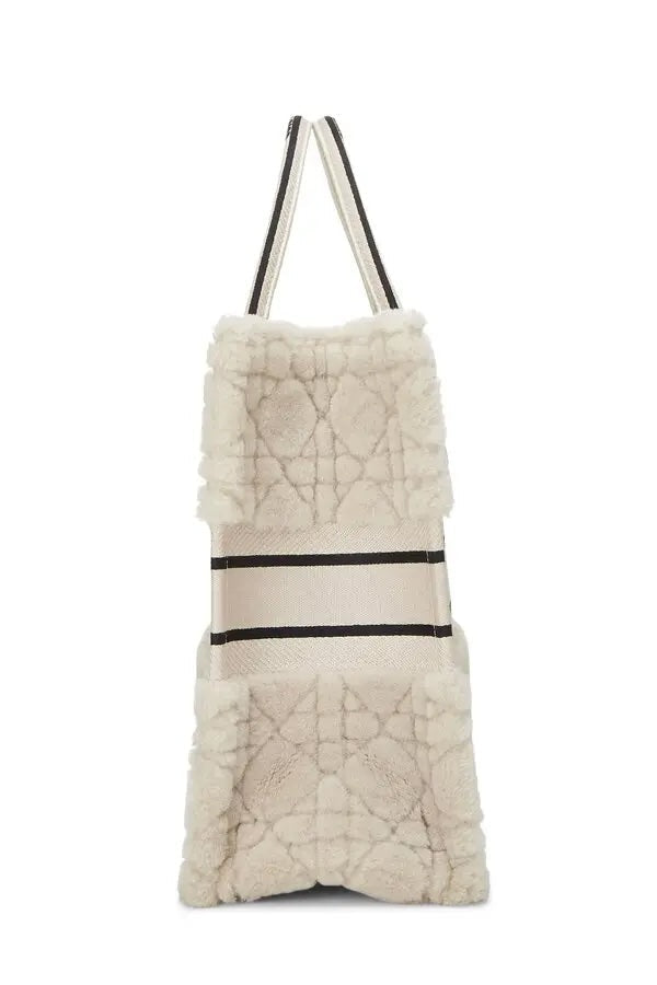 DIOR LAMBSKIN SHEARLING CANNAGE LARGE BOOK TOTE BAG Rovelle Bags