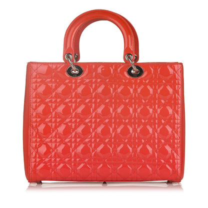 Dior Large Cannage Dior Patent Leather Handbag (SHG-32616) Rovelle Bags