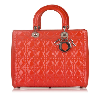 Dior Large Cannage Dior Patent Leather Handbag (SHG-32616) Rovelle Bags