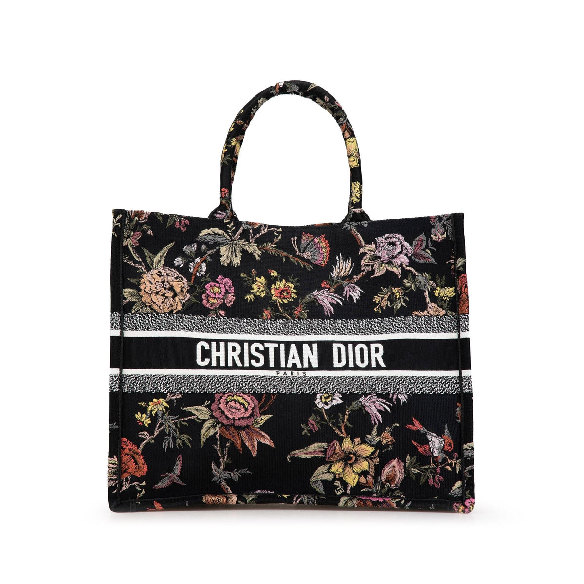 Dior Large Canvas Embroidered Book Tote (SHG-FiiCcc) Rovelle Bags