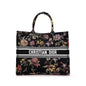 Dior Large Canvas Embroidered Book Tote (SHG-FiiCcc) Rovelle Bags