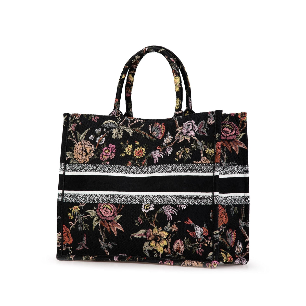 Dior Large Canvas Embroidered Book Tote (SHG-FiiCcc) Rovelle Bags