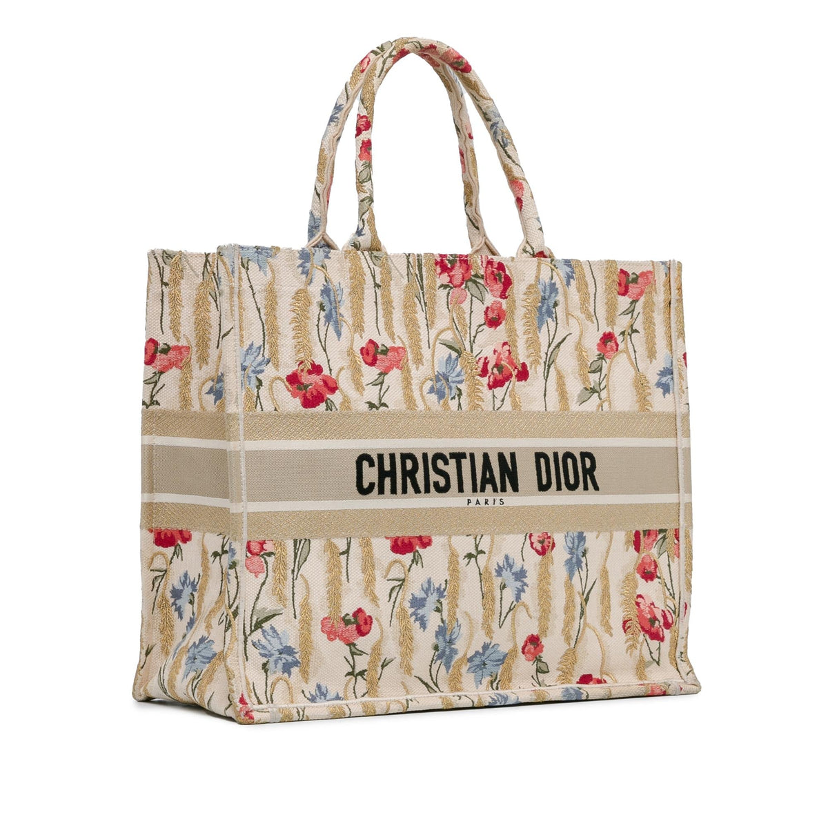 Dior Large Embroidered Hibiscus Book Tote (SHG-jZD0DI) Rovelle Bags